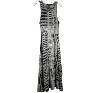 Vintage Ralph Lauren Jeans Co. Sleeveless Geometric Print Cotton Maxi Dress Sz M